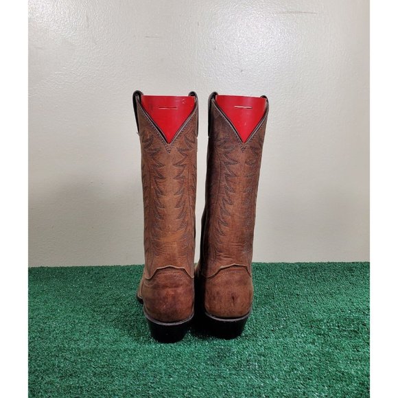 Justin Boots Cowgirl Boots Brown Leather Pull On Women Size 6.5B 4935 - Picture 3 of 11